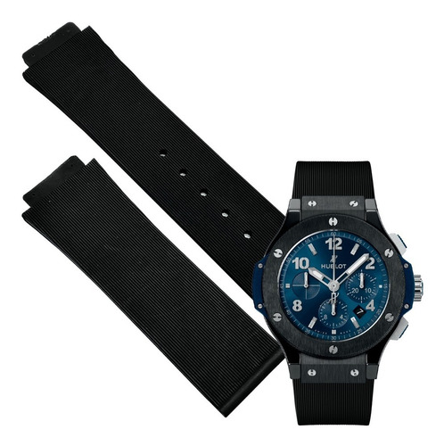 Correa 25mm Para Hublot Big Bang Ceramic Blue 44mm Negro