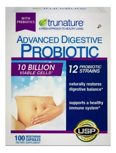 Probiotico Trunature Advanced Digestive 10billion 100 Cap Sabor Sem Sabor
