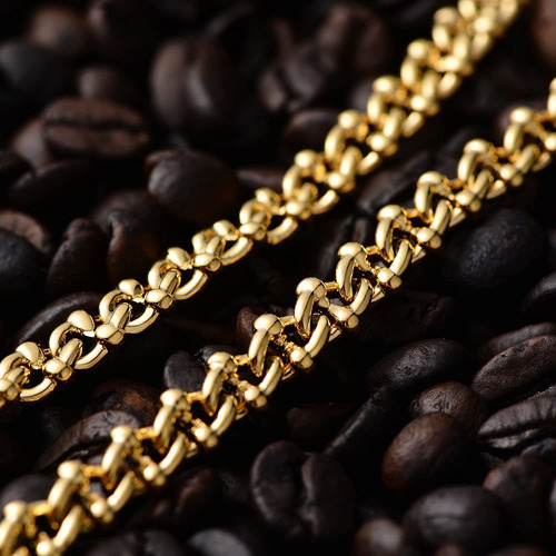 Collar De Cadena Para Mujer Gold Curb Cuban Link 18k Go...