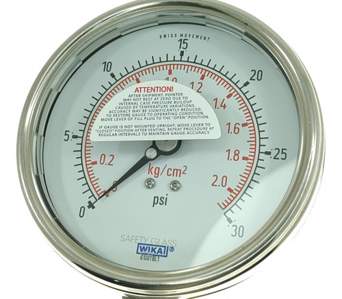 Manometro Seco Caratula De 4 Pulgadas Wika 8100tbl1 0-30psi