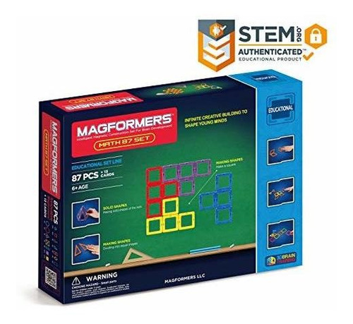 Magformers Matemáticas 87 Piezas, Colores Del Arco Iris, Edu