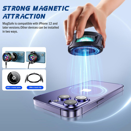 Enfriador Magnético Comvin Para Móviles Rgb 55g 35db