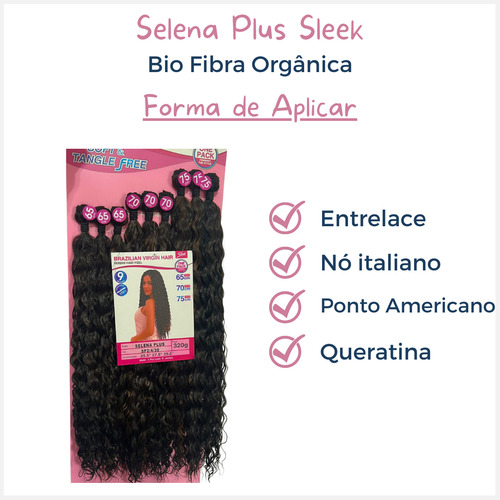 Cabelo Bio Orgânico Selena Plus Sleek 75 Cm 320g Cor Castanho Chocolate Acobreado