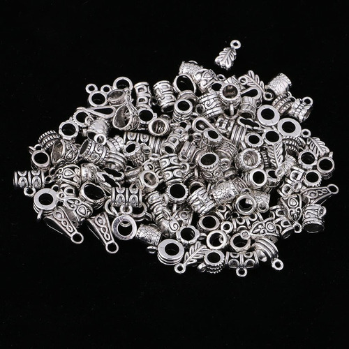 120 Unidades De Plata Plateado Bails Para La Del Collar
