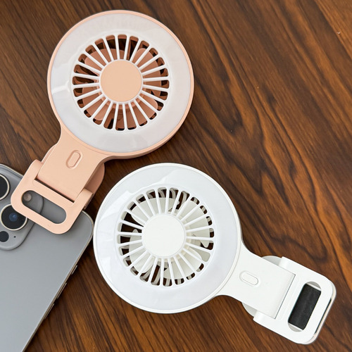 Mini Ventilador Portátil Recargable Con Clip Con Luz Led, 2