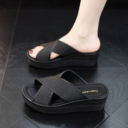 Sandalias De Tacón De Cuña Para Mujer, Zapatillas De Playa A