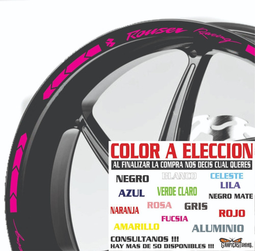 Imagen 9 de 10 de Calcos Rouser Llantas + Regalo - 00159 Graficastuning