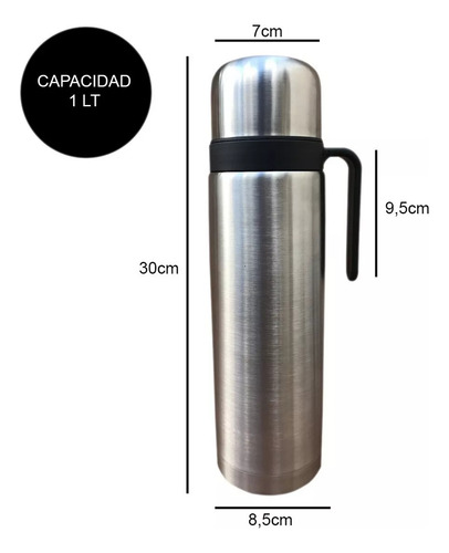 Termo Acero Inoxidable 1 Litro San Antonio Spurs Wembanyama