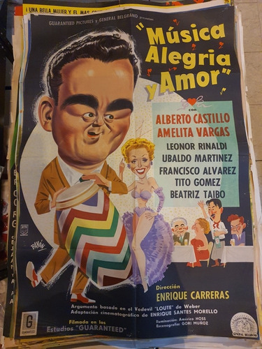 1 Afiche De Cine Original -musica ,alegria  Y Amor  359