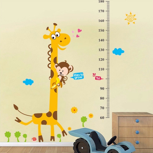 Adhesivo De Pared Con Diseño De Jirafa Para Niños Con Medida