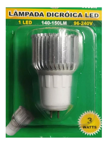 Lâmpada Led Dicróica Mini Mr11 3w Bivolt Gu5,3 Branco Frio 110V/220V