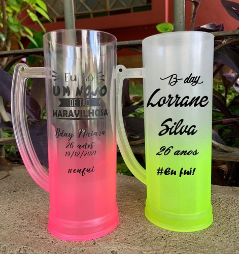 Imagem 1 de 2 de 70 Copos Neca Long Drink C/ Alça 400ml Degradê Personalizado
