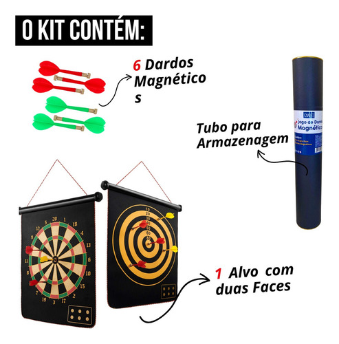 Jogo De Dardos Magnético Imã Tiro Ao Alvo Profissional Dupla