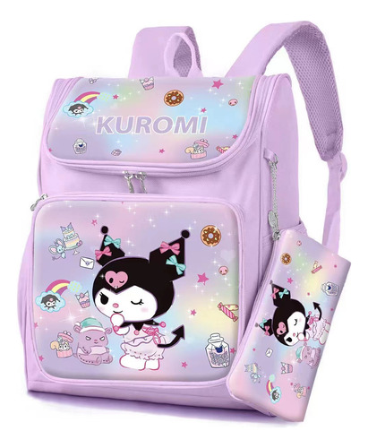 Mochila Escolar Kawaii Gran Capacidad Con Bolsillo Bolígrafo