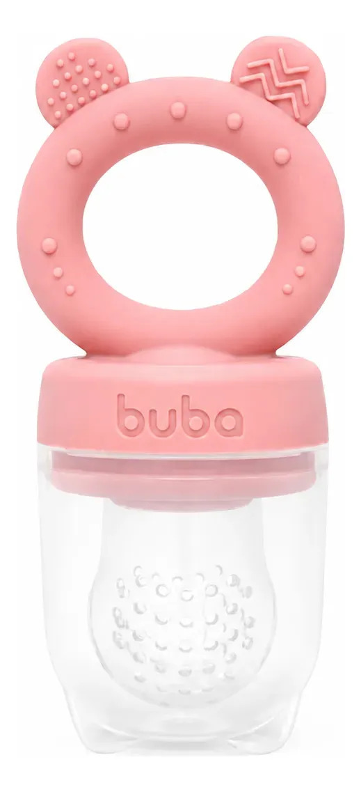 Porta Frutinhas Silicone Ursinho Rosa Lanchinho 18853 Buba