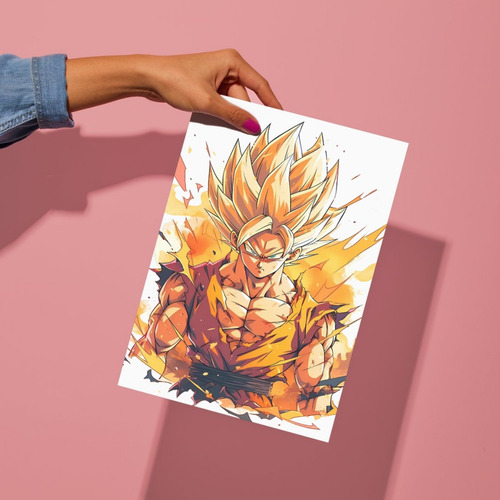 Cuadro En Aluminio De Goku Ssj 1 30x20 Cm Dragon Ball