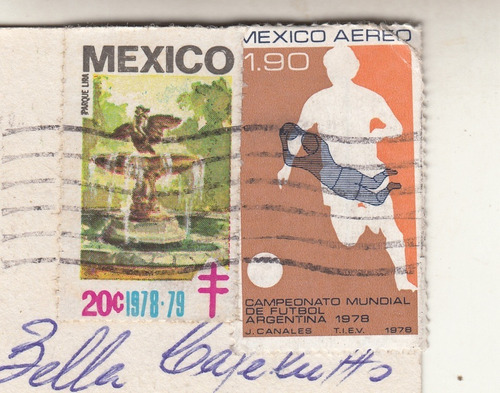 Postal Mexico Con Sello Mundial Futbol Argentina 1978 Soccer