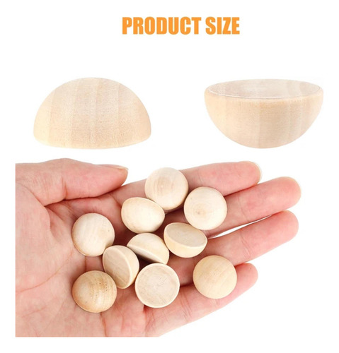 100x Unfinished Half Wooden Beads For Gnome Noses 2cmx1cm