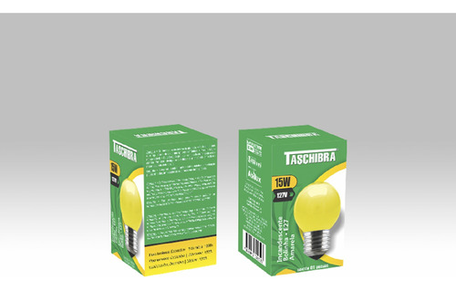 Lampada Incandescente Bolinha Amarela 15w 127v