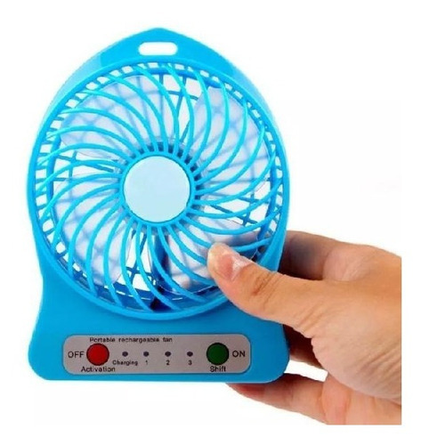 Ventilador Portátil, De Mesa O Auto Recargable 3 Velocidades