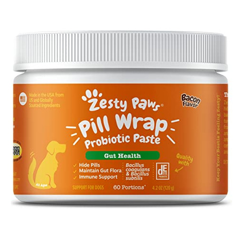 Zesty Paws Pill Wrap Probiótico Paste Para Perros - Rqpy3