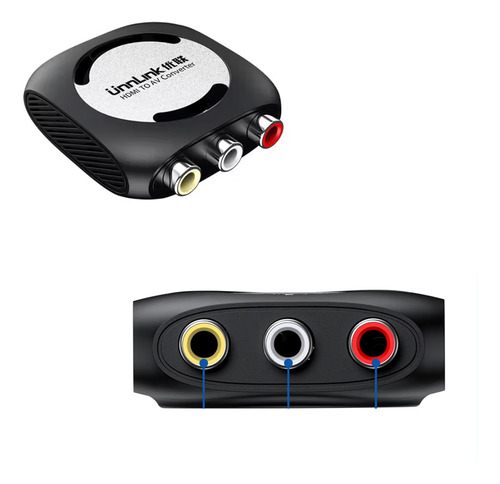 Unnlink Adaptador Hdmi Av(out) Convertidor Señal Dvd 3-rca
