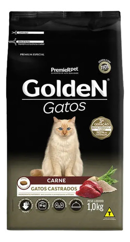 Alimento Golden Premium Especial gatos Castrados sabor carne de 1 kg