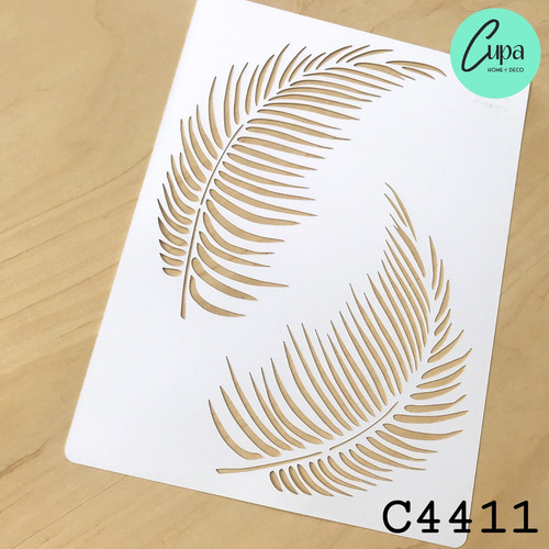 Imagen 3 de 4 de Stencils Decorativo Adan 60cm X 50cm Hojas Pared Deco