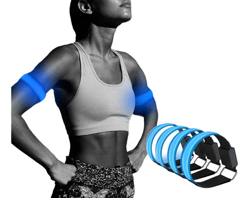 Pack 6 Pulsera Led Azul Para Corredor Brazalete Reflejante