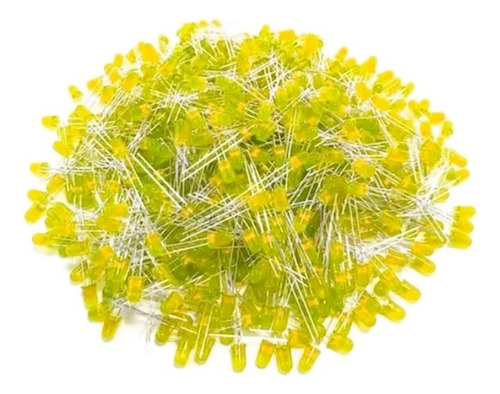 1000x Led Amarelo Difuso 5mm Arduino Pic Raspberry Pi
