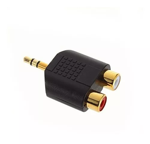 Splitter Adaptador De Rca A Punta Auxiliar Jack 3,5 Mm