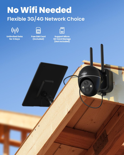 Cámara De Seguridad Celular Iegeek 4g Lte Inalámbrica Para E