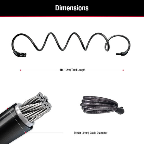 Master Lock 8143t Cable Con Bloqueo Para Bicicleta, Establec