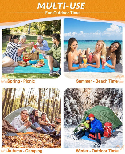Imagen 8 de 10 de Manta Mat Impermeable Ideal Camping Playa Picnic Hiking Yoga