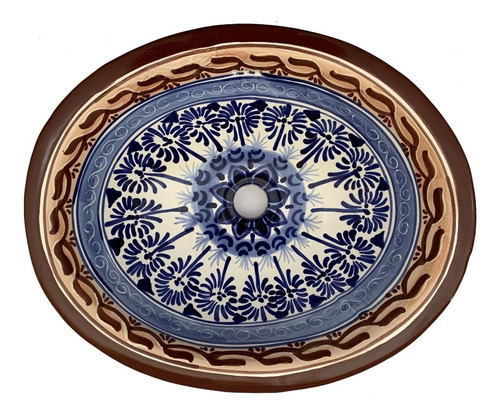 Lavabo Ovalin Artesanal Cerámica Talavera - 44x36cm  #m73