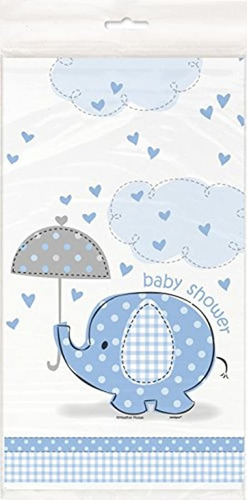 Mantel De Plástico Para Baby Shower, Diseño De Elefante Azul