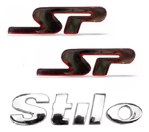 Kit Emblemas Fiat Stilo + 2x Sp 2003 A 2011
