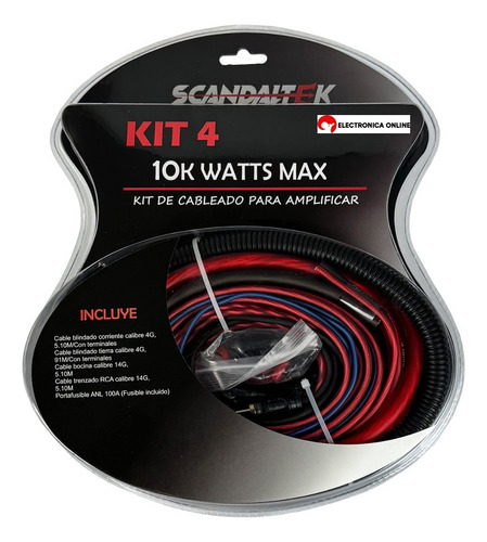 Kit De Instalación Para Amplificador Calibre 4 Scandaltek 