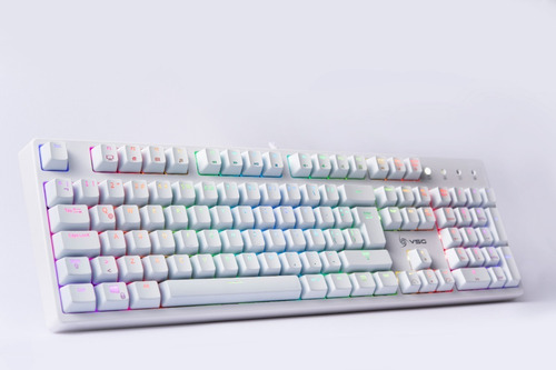 Teclado Gamer Mecanico Vsg Alnilam Switch Marron Rgb Blanco