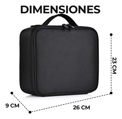 Maletin De Maquillaje Multifuncional Divisiones Portátil Neg