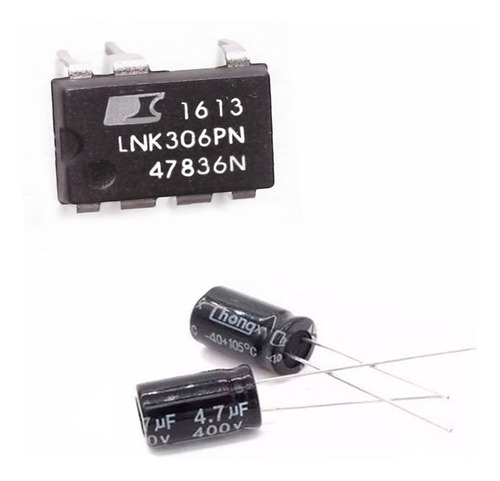 Kit 50 Capacitor 400v 4.7uf Eletrolítico + 25 Lnk306pn Ci