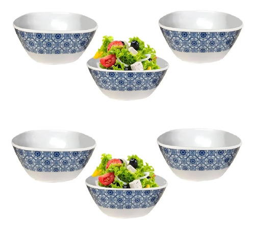 Bowl Tigela Melamina Quadrada 350ml Saladeira Kit 6 Atacado