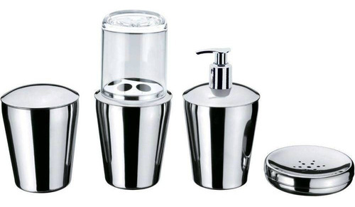 Conjunto Para Banheiro 4 Peças Inox Hara Linha Spa