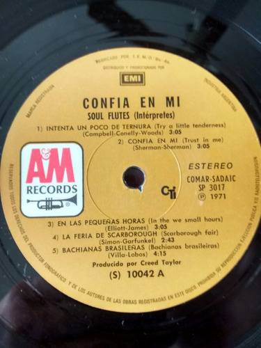 Soul Flutes,confia En Mi.1971. (Usado)