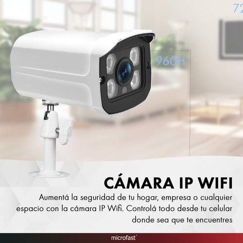 Imagen 2 de 9 de Cámara Seguridad Ip Wifi Exterior Hd Movimiento Micrófono
