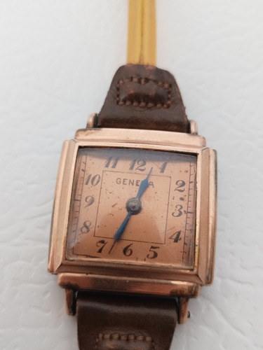 Reloj Geneva De Cuerda Chapa De Oro Vintage Para Reparar