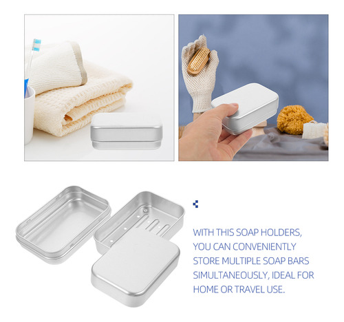 Jabonera De Aluminio Con Tapa, 2 Unidades, Caja De Jabón De