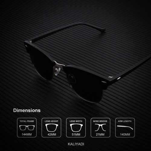 Gafas De Sol Kaliyadi Polarizadas Semisin Montura Con Bloque