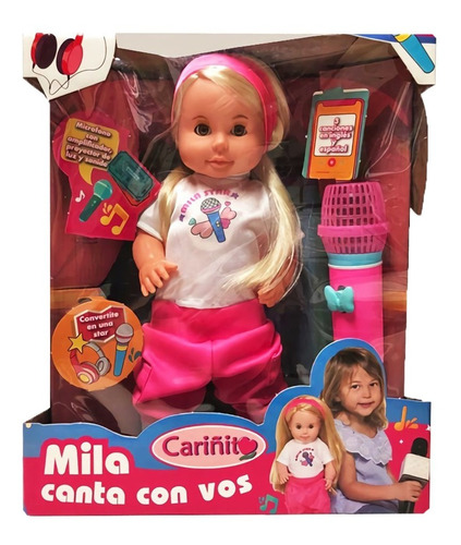 Muneca Mila Canta Con Vos Microfono Luz Sonido Mt3 903 Ttm