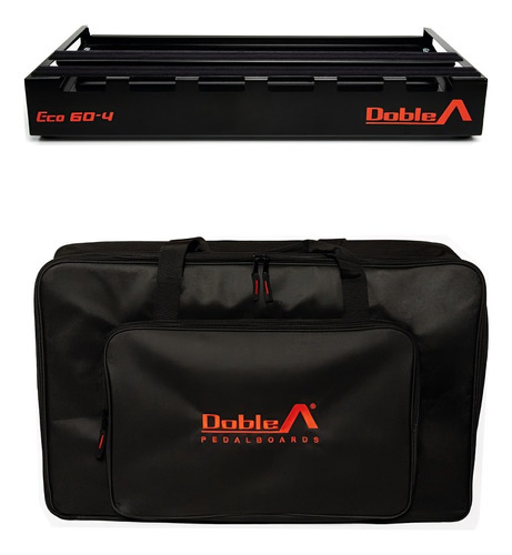 Pedalboard Doble A Eco 60-4 Negra Para 10 Pedales Bolso